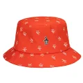 Original Penguin All Over Print Unisex Cotton Twill Bucket Hat, Spicy Orange, One Size