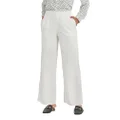 PACIBE Women's Linen Casual Loose Elastic Wide Leg Pants Trousers with Pockets, New White, Medium