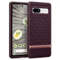 CASEOLOGY Parallax for Google Pixel 7a Case, 3D Hexa Cube Design and [Military Grade Drop Protection], Side Grip Patterns, Pixel 7a Case - Burgundy