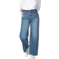OFLUCK Women's Boyfriend Baggy Jeans High Waist Wide Leg Straight Denim Pants with Pockets, 447-medium Denim Blue, 16