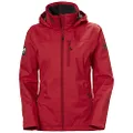 Helly-Hansen Women's Crew Hooded Waterproof Windproof Breathable Sailing Jacket, 162 Red, 4X-Large