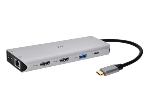 Monoprice 13-in-1 Dual-HDMI + DisplayPort Multi-Stream Transport (MST) Triple Monitor Docking Station - 4K, 5Gbps USB A, Ethernet, Card Reader, 100W PD, Silver