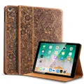 Gexmil Leather Ipad 10.2 case 2021/2020, Cowhide Folio Cover for New iPad 9th/8th/7th Gen Genuine Leather case, Also applies to iPad 10.2 case 2019(Pattern-Brown)