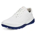 ECCO Men's Lt1 Hybrid Waterproof Golf Shoe, White/Blue, 8-8.5