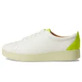 Fitflop Women's Rally Tennis Neon Pop Trainers, Urban White Electric Yellow, 5.5 US