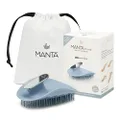 Manta Mirror Hairbrush - Fully Flexible Hair Brush - Gentle Brush That Helps Prevent Hair Breakage - Scalp Care Massager and Detangler- For Men and Women (Blue)
