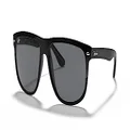Ray-Ban Rb4147 Boyfriend Square Sunglasses, Black/Dark Grey, 56 mm