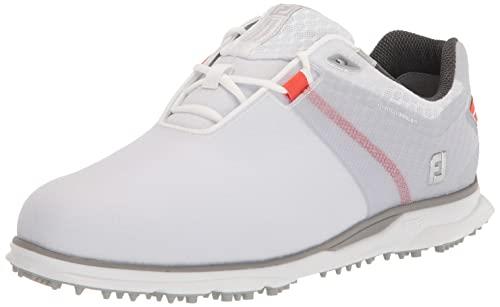 FootJoy Men's Pro|sl Sport Golf Shoe, White/Orange, 9
