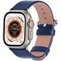 Fullmosa Watch Strap Compatible for iWatch 38mm 40mm 42mm 44mm, Calf Leather Band for iWatch Series 6/5/4/3/2/1/SE,38mm 40mm Dark Blue