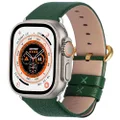 Fullmosa Leather Bands Compatible iWatch Strap 38mm 40mm 41mm 42mm 44mm 45mm iWatch Band Series SE SE2 8 7 6 5 4 3 2 1 for Men and Women,42mm 44mm 45mm Dark Green + Golden Buckle