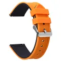 Fullmosa Silicone Rubber Watch Bands，Quick Release Replacement Watch Strap for Men and Women, 7 colors 18mm 20mm 22mm 24mm(Pumpkin Orange Top/Black Bottom 20mm)