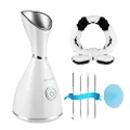 Surwit Facial Steamer - Nano Ionic Face Steamer Deep Cleaning SPA Humidifier, For Skin Moisturizing Cleansing Pores, With Blackhead Remover Kit, Hair Band, Face Brush