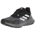 adidas Women's Terrex Soulstride Rain.rdy Trail Running Shoes, Black/Crystal White/Mint Ton, 8.5 US