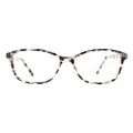 TIJN Blue Light Blocking Glasses Cateye TR90 Frame Anti Blue Ray UV Filter Eyeglasses (Marble)