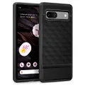 CASEOLOGY Parallax for Google Pixel 7a Case, 3D Hexa Cube Design and [Military Grade Drop Protection], Side Grip Patterns, Pixel 7a Case - Matte Black