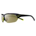 Nike Men's Skylon Ace Rectangular Sunglasses, Matte Black/Voltage, 69 mm