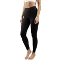 90 Degree By Reflex Ankle Length High Waist Power Flex Leggings - 7/8 Tummy Control Yoga Pants - Black - Medium