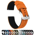 24mm Pumpkin Orange/Black - Barton Elite Silicone Watch Bands - Quick Release - Choose Strap Color & Width