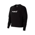 Nike Women's Get Fit Fleece Training Crop Crew Neck Sweatshirt (Black, Medium)