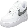 Nike Women's Air Force 1 '07 Essential Basketball Shoes, White Metallic Silver Black, 6.5 US