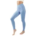 90 Degree By Reflex Ankle Length High Waist Power Flex Leggings - 7/8 Tummy Control Yoga Pants, Ditch Denim, Small
