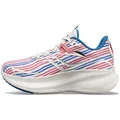 Saucony Women's Ride 15 Sneaker, White/Blue/Red, 8