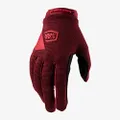 100% RIDECAMP Women's Motocross & Mountain Biking Gloves - Lightweight MTB & Dirt Bike Riding Protective Gear (L - Brick)