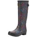 Joules Welly Print Rain Boot, Black Speckle, 6 US