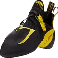 La Sportiva Men's Solution Comp Rock Climbing Shoes, Black/Yellow, 43.5