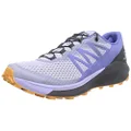 Salomon Women's Sense Ride 4 Running Shoes Trail, Purple Heather/Ebony/Blazing Orange, 10