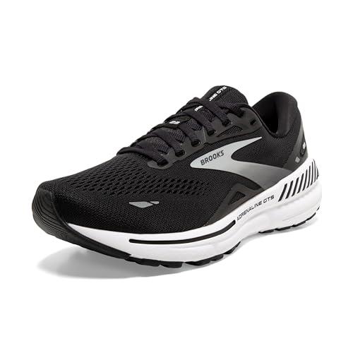 Brooks Men s Adrenaline GTS 23 Supportive Running Shoe - Black/White/Silver - 7 Medium