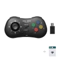 8Bitdo NEOGEO Wireless Controller with Classic Click-Style Joystick and Turbo Function for Windows, Android, and NEOGEO mini - Officially Licensed by SNK (Black Edition)