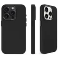 DECODED Silicone Case for Apple iPhone 15 Pro (6.1 inch) - Premium Soft Touch Coating - Protective and Shockproof Phone Case - MagSafe Compatible - Microfiber Lining - Graphine Black