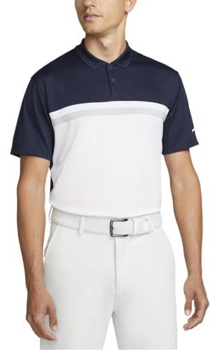 Nike Dri-FIT Victory Men's Golf Polo Shirt (US, Alpha, Small, Regular, Regular, Obsidian/White/Light Grey)