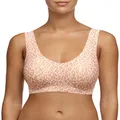 Chantelle Women's Soft Stretch Padded V-Neck Bra Top, Neutral Leopard, X-Small-Small