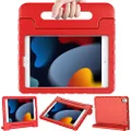 LTROP New iPad 9th Generation Case 2021, iPad 10.2 Case, iPad 8th/7th Generation Case for Kids, Shockproof Light Weight Handle Stand Kids Case for 10.2 inch iPad 9th/8th/7th Gen (2021/2020/2019), Red