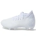 adidas Unisex Predator Accuracy.3 Firm Ground Soccer Shoe, White/White/Black, 11.5 US Men
