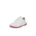 ECCO Women's Lt1 Hybrid Waterproof Golf Shoe, White/Bubblegum, 11-11.5