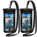 Syncwire Waterproof Mobile Phone Case Underwater Waterproof – Pack of 2 (7 Inches) 2021 Waterproof Mobile Phone Case for iPhone 14 13 12 11 Pro XS Max Mini SE XR X 8 7 6+, Samsung Galaxy, Huawei etc