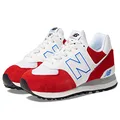 New Balance Unisex 574 V2 Sneaker, Red/White, 13 US Men