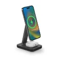 mophie Snap+ 2-in-1Charge Stand & Pad - 15w Wireless Charger Compatible with iPhones & AirPods, Includes Snap+ Adapter for Other Qi Enabled Phones, Steel Base, Adjustable Angles