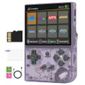 RG35XX Handheld Game Console Support Linux, HDMI and TV Output 3.5 Inch IPS Screen 64G TF Card 5474 Classic Games 2100mAh Battery ( (RG35XX-Transparent Purple Latest)