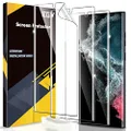 EGV [3 Pack] Screen Protector for Samsung Galaxy S22 Ultra 5G, 3D Curved Full Coverage Soft TPU Film [Support Fingerprint Reader] Scratch-proof [Alignment Tool] S22 Ultra Screen Protector Transparent