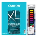 Canson XL Watercolor Pad 9"x12" 30 Sheets + Watercolor Painting Set W/Tin