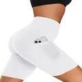 Gayhay Leggings with Pockets for Women Reg & Plus Size - Capri Yoga Pants High Waist Tummy Control Compression for Workout, C-white, XX-Large