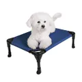 Veehoo Cooling Elevated Dog Bed, Portable Raised Pet Cot with Washable & Breathable Mesh, No-Slip Rubber Feet for Indoor & Outdoor Use, Small, Blue