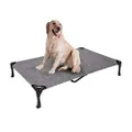 Veehoo Cooling Elevated Dog Bed, Portable Raised Pet Cot with Washable & Breathable Mesh, No-Slip Feet Durable Dog Cots Bed for Indoor & Outdoor Use, X Large, Black Silver