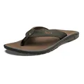 OLUKAI Ohana Men's Beach Sandals, Quick-Dry Flip-Flop Slides, Water Resistant & Lightweight, Compression Molded Footbed & Ultra-Soft Comfort Fit, Dark Java/Ray, 18, Dark Java/Ray, 18
