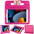LTROP Case for New iPad 8th / 7th Generation Case, iPad 10.2 Case, iPad Case 10.2-inch Shockproof Light Weight Handle Stand Kids Case for Apple iPad 10.2 2020(8th Gen)/2019 (7th Gen) /Air 3 - Hot Pink