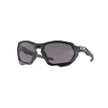 Oakley OO9019 Plazma Sunglasses, Matte Black/Prizm Grey Polarized, 59mm
